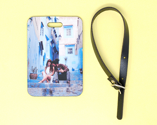 Etichetta Bagaglio personalizzata in Pelle con cinturino