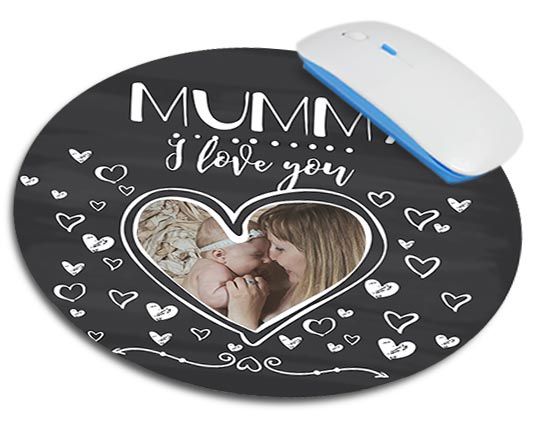Tappetino mouse in gomma con grafica con cuori