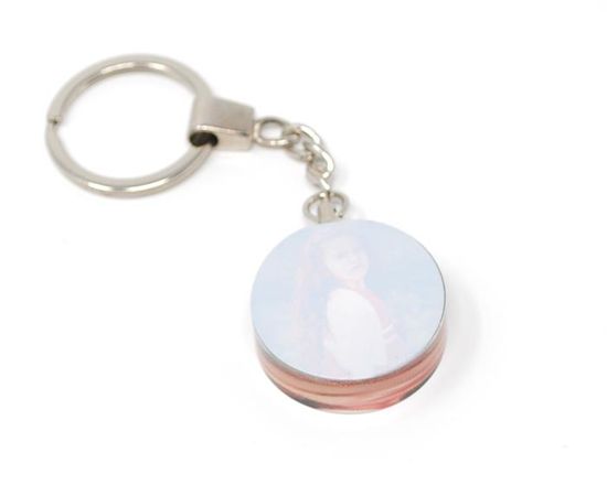 Portachiavi in Cristallo modello Cerchio con le tue foto stampate
