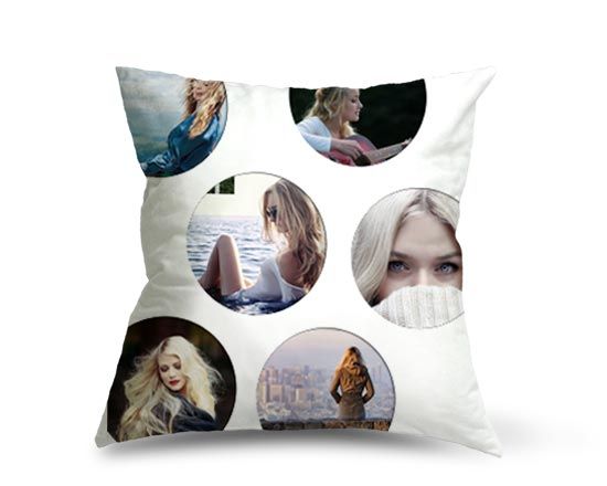 cuscino collage con cerchi - realizzato in pile