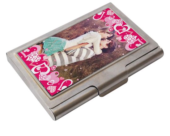 Portabigliettini da visita carte di credito personalizzato con grafica di San Valentino