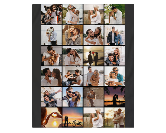 coperta matrimoniale collage nero