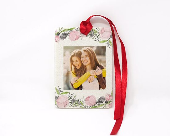 Targhetta rettangolare in feltro fiori