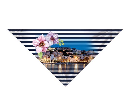 Foulard in raso Blue bands