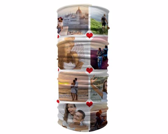 scaldacollo tubolare con collage di foto