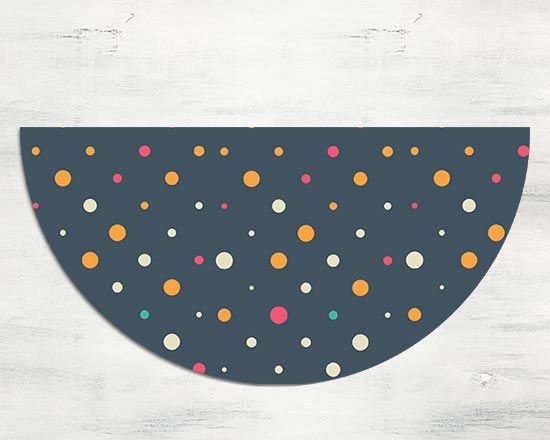 Zerbino mezzaluna con pois colorati