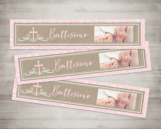 Segnalibro Elegant baptism pink