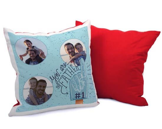 Cuscino quadrato con grafica celeste