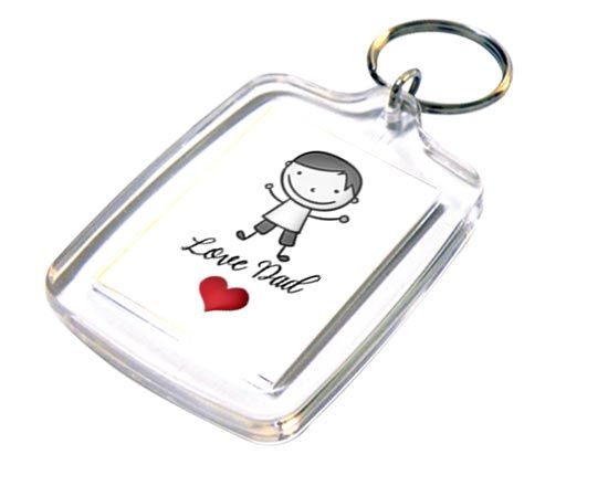Portachiave Rettangolare in Plastica Love dad bimbo