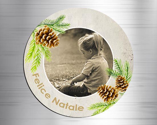 Calamita tonda in masonite Pine cone