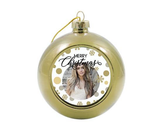 Palla di natale con grafica dorata