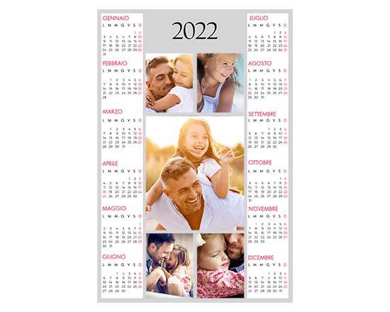 Poster calendario collage 5 riquadri