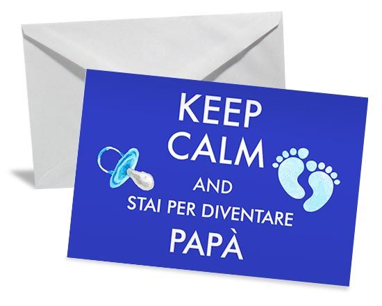 Bigliettino auguri con il Keep Calm per il papà