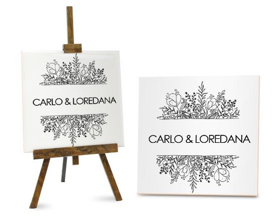 Mattonella con grafica con fiori