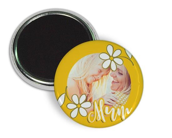 Magnete rotondo con grafica floreale