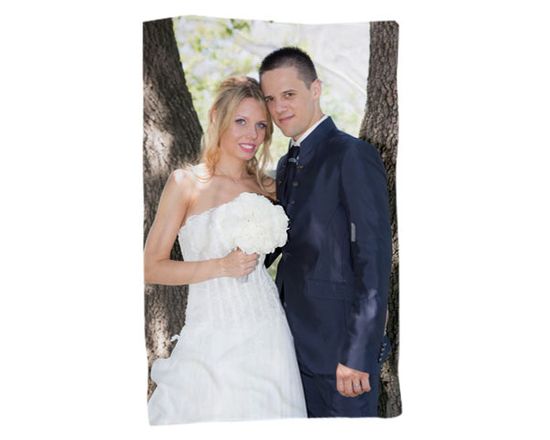 Stampa del giorno del matrimonio su coperta personalizzata in pile