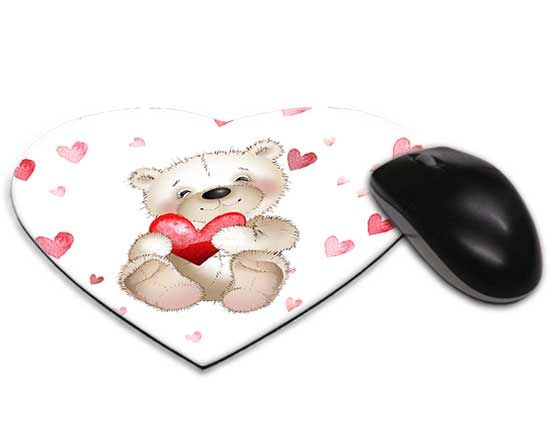 Tappetino mouse cuore con orsetto