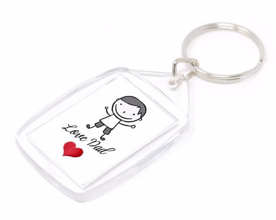 Portachiave Rettangolare in Plastica Love dad bimbo