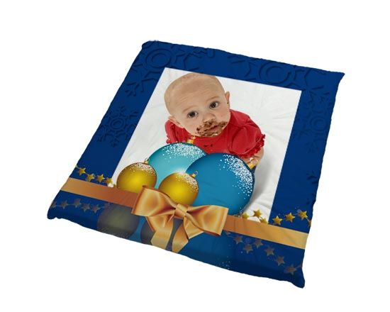 Cuscino per sedie con grafica di Natale e foto di bimbo