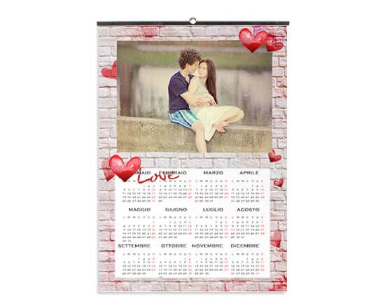 Grafica Love on Wall per calendario pag. singola