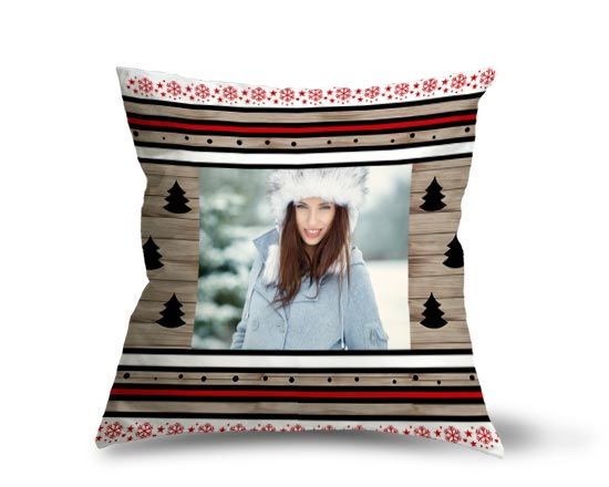 Cuscino natalizio colorato con foto