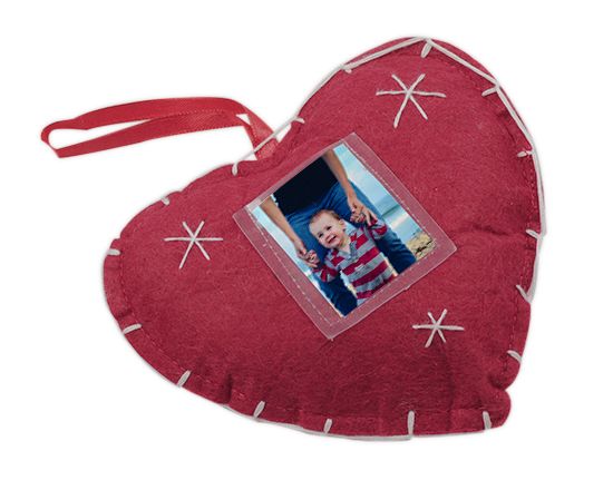 decorazione natalizia in feltro cuore