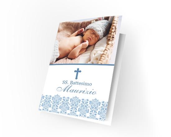Croce azzurra per la card in cartoncino