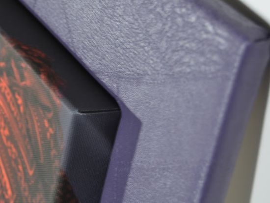 Tela con cornice viola in ecopelle- dettaglio