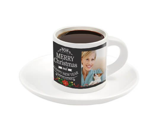 Tazzina espresso Merry Christmas da personalizzare con foto