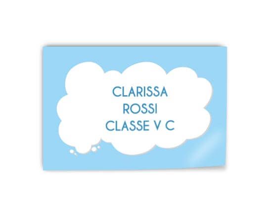 Stickers rettangolare con nuvola celeste