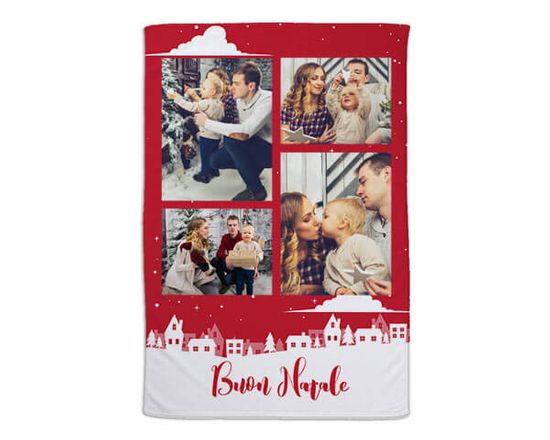 Paesaggio natalizio stampato sulla tua coperta