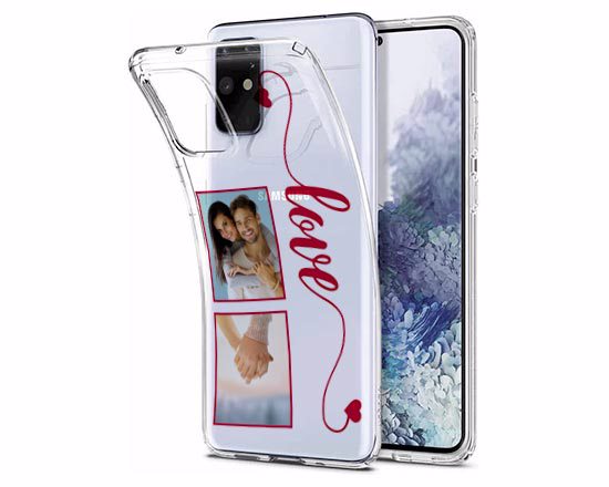 Cover trasparente in silicone, personalizzata con collage di foto