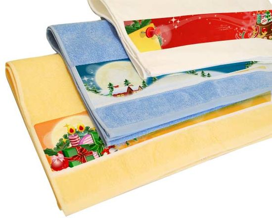 asciugamano con foto e grafica