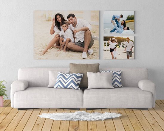 Quadro personalizzato con foto della famiglia, stampa su tela