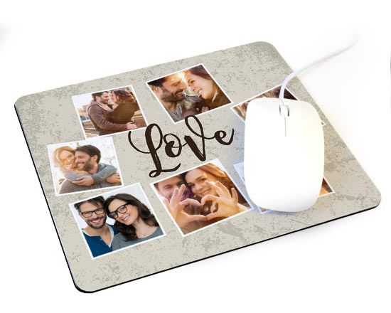 Tappetino Mouse con grafica collage chiara