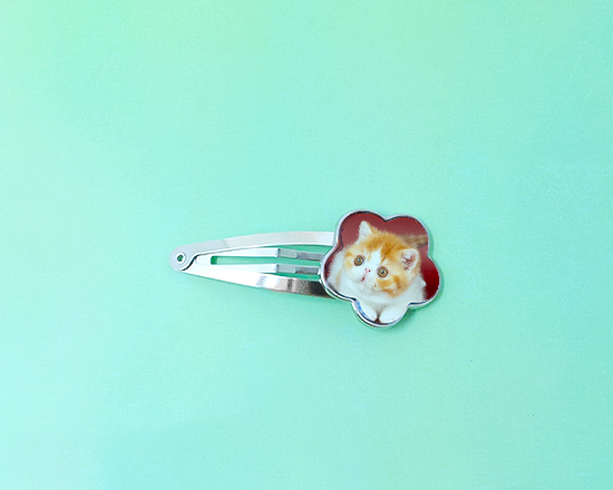 fermaglio a fiore stampato con foto