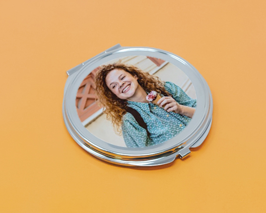 Specchietto Tondo da Borsetta personalizzato con foto