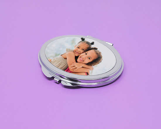 Specchietto Ovale da borsa personalizzato con foto