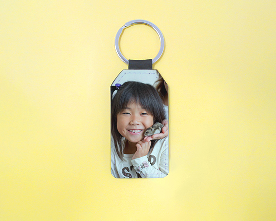 Portachiavi Rettangolare in Pelle con foto