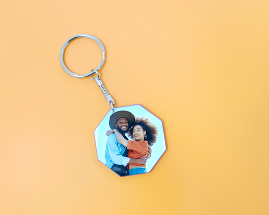 portachiavi ottagonale personalizzato