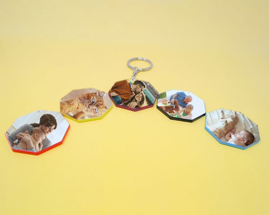 portachiavi ottagonali colorati personalizzati