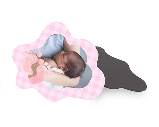 Calamita nuvola con foto e grafica Impronte rosa