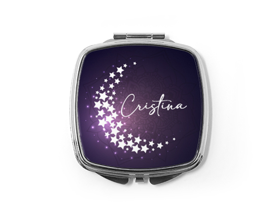 Specchietto quadrato con grafica luna