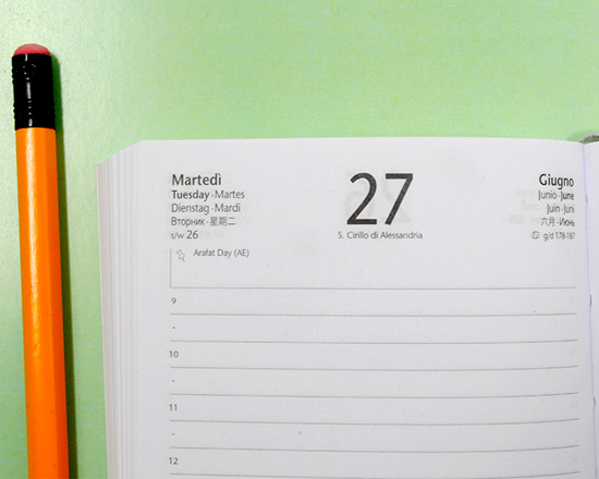 Particolare pagine interne dell'agenda con copertina personalizzata