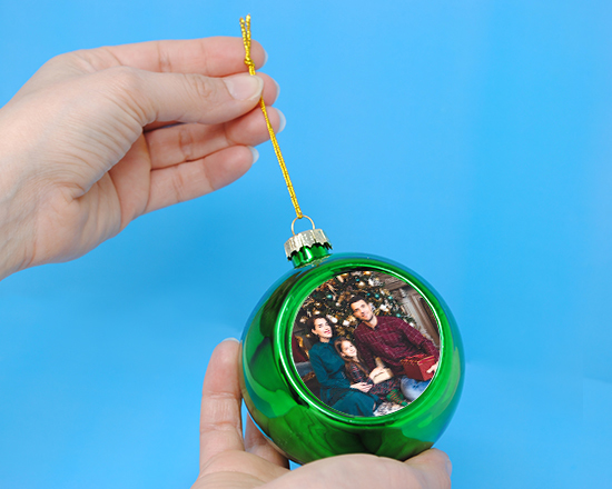 Palla di natale in vetro di colore verde