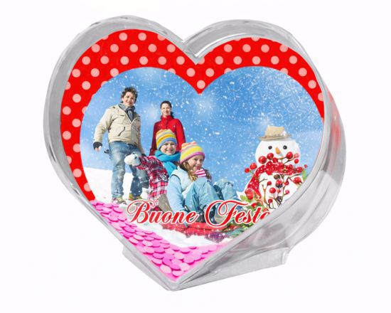 palla di neve cuore grafica bacche natalizie