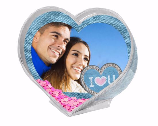 palla di neve cuore grafica blue style