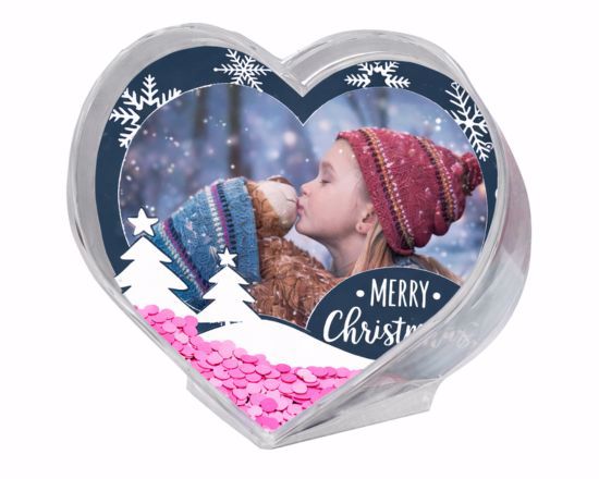 palla di neve cuore grafica christmas trees