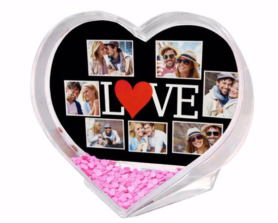 Collage di foto per la tua palla di neve a cuore