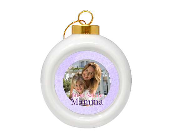 Pallina di Natale in ceramica Buon Natale mamma